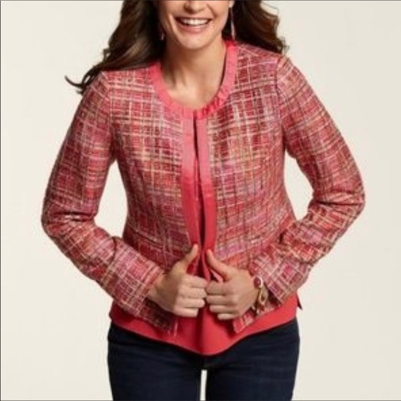 🌼FOR BUNDLE ONLY🌼Chicos Tweed Jacket Ribbon Trim - Picture 5 of 12